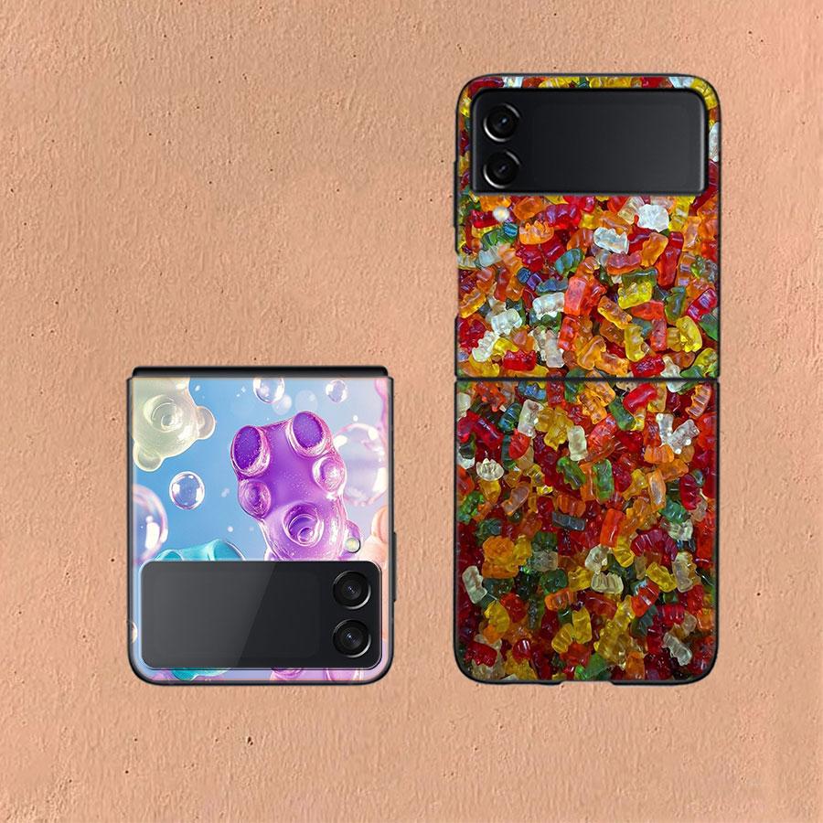Чехол-мишки для Samsung Z Flip7 6 Galaxy Case Ударопрочный Z Flip5 Z Flip3 4 5G Жесткая крышка Телефон TPU PC Жесткий Funda