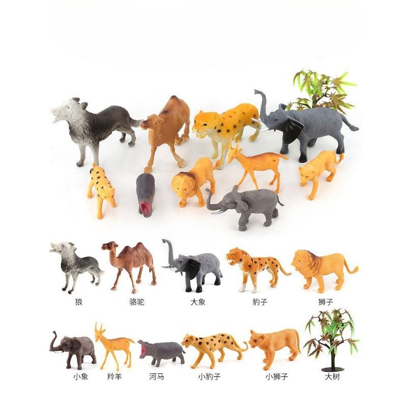 Animal World Wildlife 10-Piece Set Of Plastic Ornaments Static Model Doll Toys