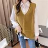 Fashion V-neck Knitted Vest for Women Spring and Autumn New Loose Fitting Sleeveless Sweater Vest and Camisole Top for Women