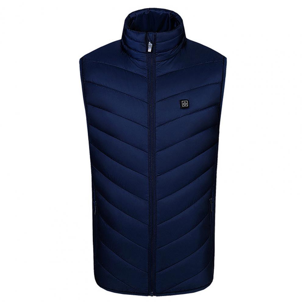 Men Heated Vest Smart Heated Vest Coat for Men with Built-in Carbon Fiber Wire Stand Collar Design Thermal Warmth Technology
