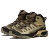 SALOMON Mid Gore-Tex Round Toe Lace-Up Shock Absorbing Durable Mid-Top Hiking Shoes Men Hiking Shoes Green Black 474477