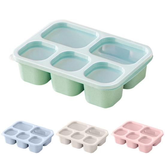 Контейнеры для обедов Bento для взрослых и детей. Многоразовые коробки для закусок с 5 отделениями для школьной работы, путешествий. Штабелируемые микроволновые печи. Безопасные кухонные инструменты.