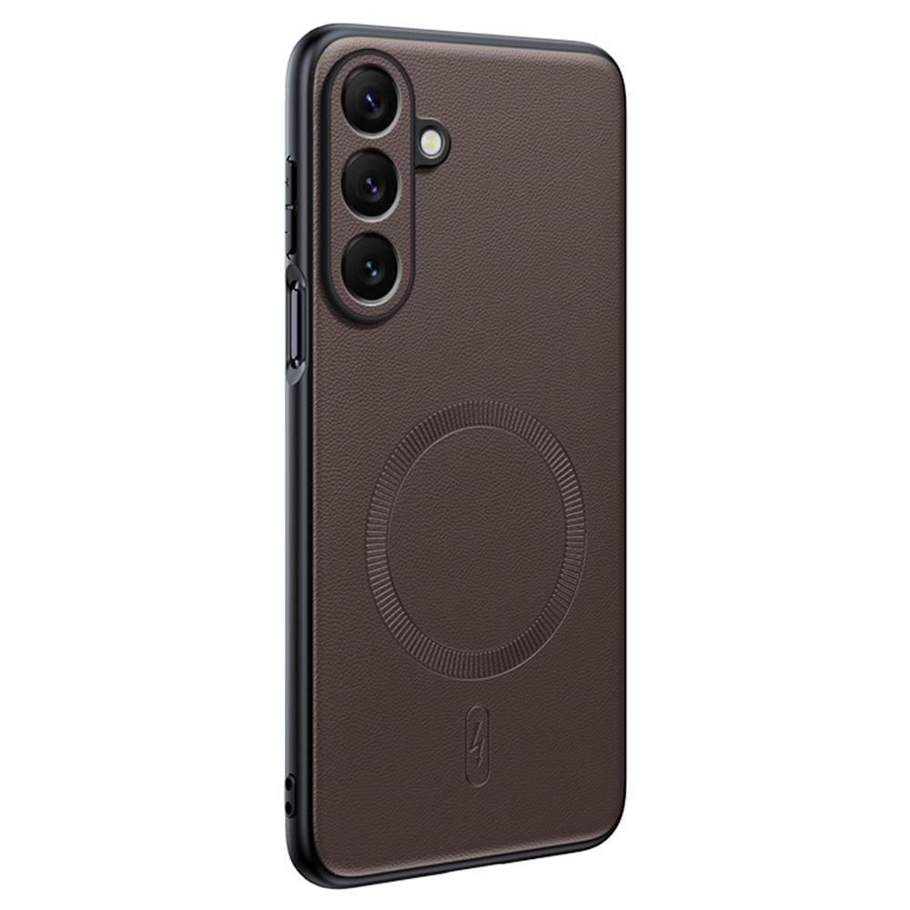 Чехол для Samsung Galaxy S25+ Совместимый с MagSafe Кожаное покрытие ТПУ+ПК Чехол для телефона