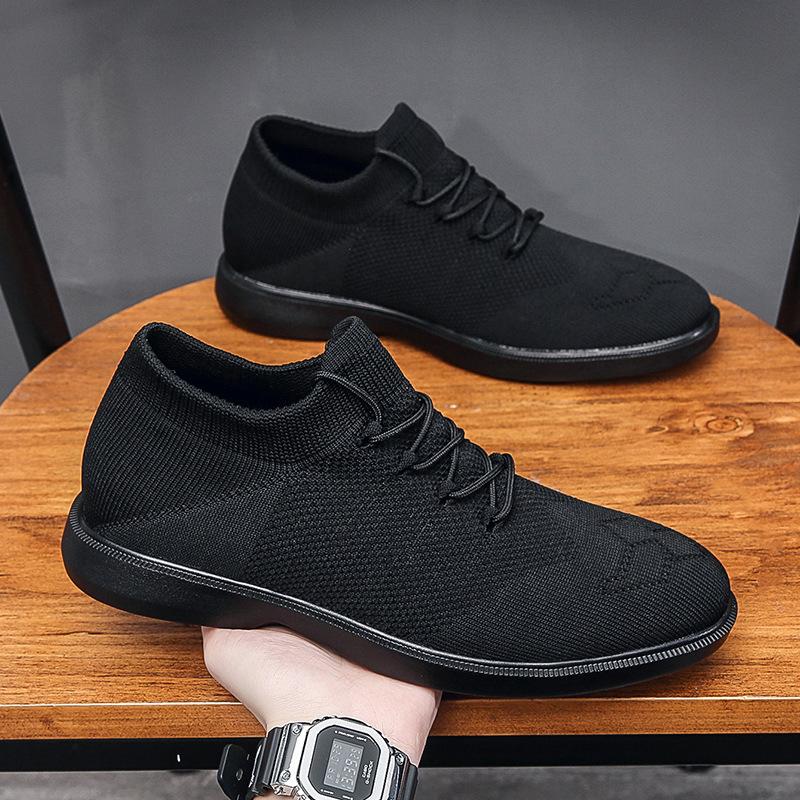 2025 Export Men's Shoes Breathable Korean Version Shoes Large Size Men's Shoes Flying Woven Mesh Trend Running Casual Sports Shoes