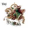 Holiday Hanging Decorations Santa Riding Horse Christmas Ornament, Acrylic Pendant with String, Gift for Festive Tree Decor Living Room Fireplace