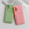 Silicone with Card Holder Phone Case for Samsung Galaxy A05S A05 A15 A25 A35 A55 A24 A34 A54 A14 A13 4G 5G Shockproof Cover