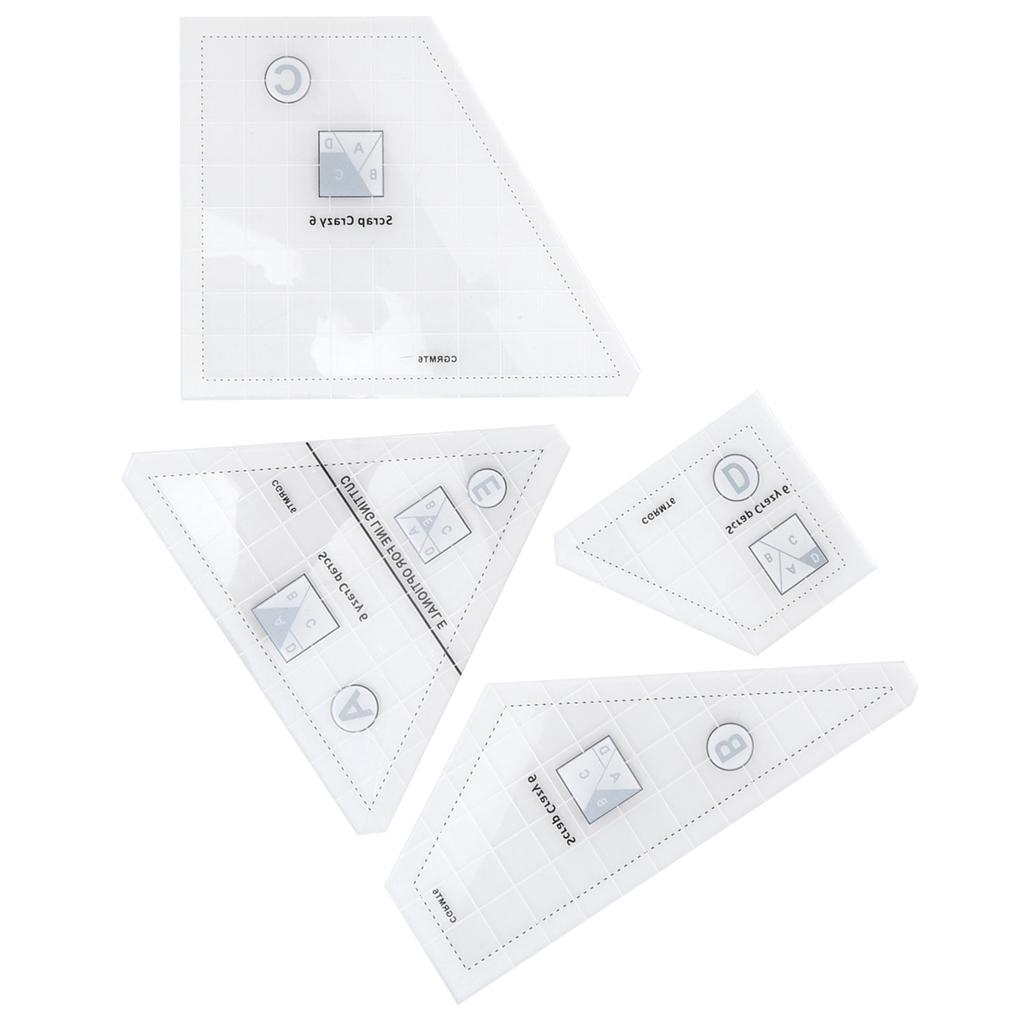 4 шт. Лоскутные линейки Набор прозрачных акриловых шаблонов для рукоделия Профессиональный швейный подарок