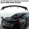 Для 20-23 Corvette C8 GM CARBON FIBER LOOK Ярко-черный задний багажник, высокий спойлер, крышка багажника, отделка крышки багажника, аксессуары из АБС-пластика