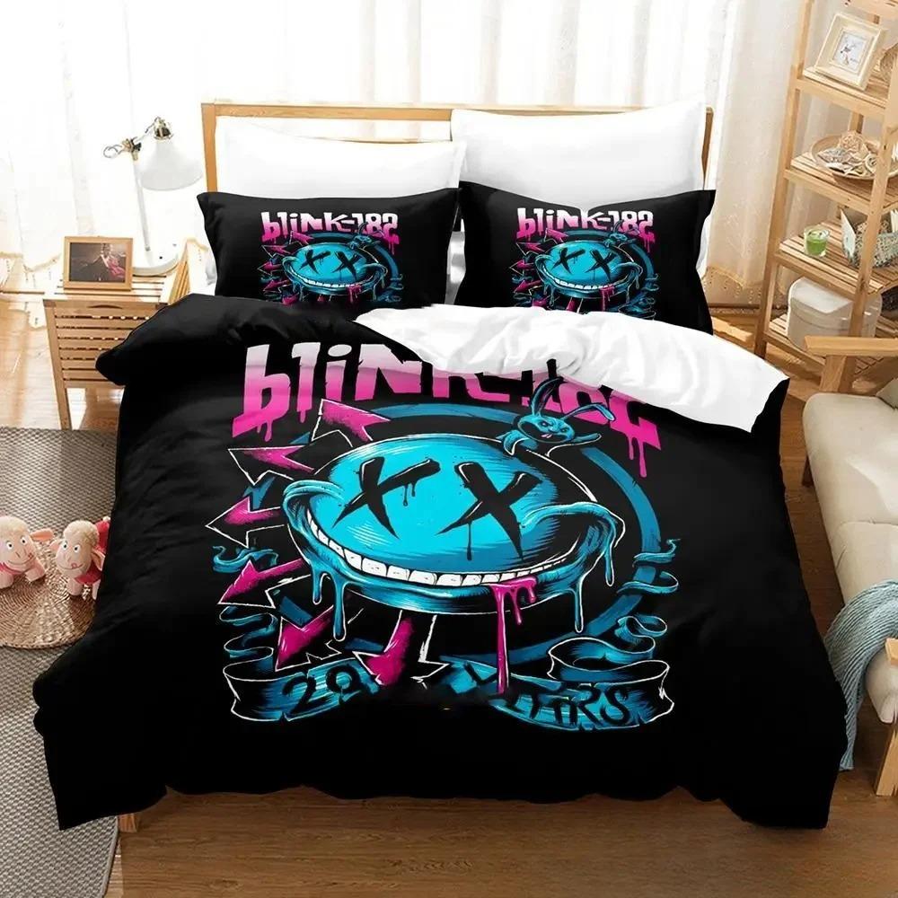 3D Printed Music Band B-Blink-182 Bedding Set Boys Girls Twin Queen King Size Duvet Cover Pillowcase Bed Boys Adult Home Textile