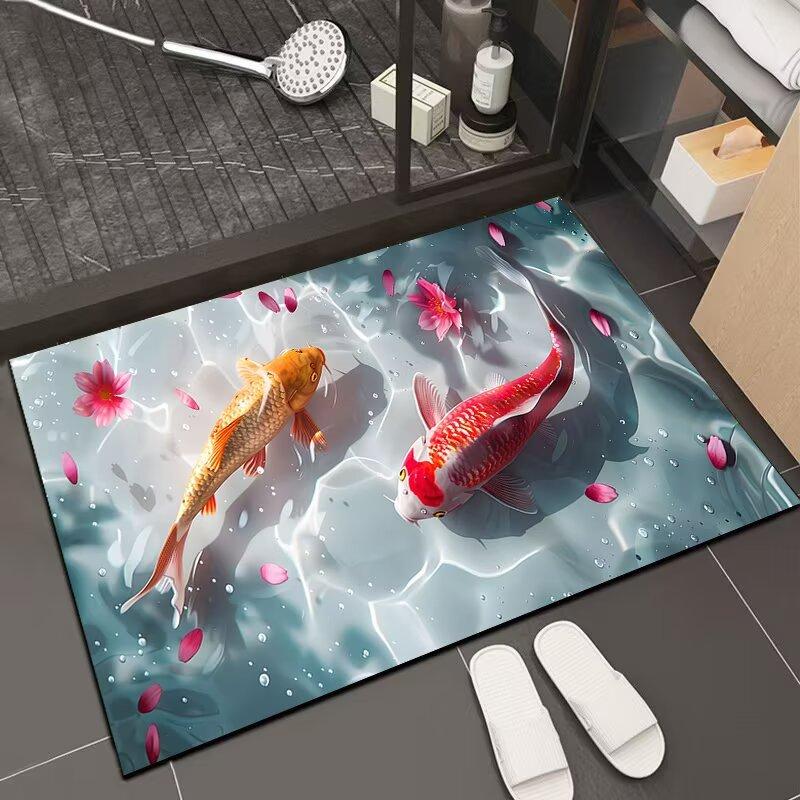 Diatom mud bathroom second suction floor mat toilet floor mat toilet non-slip entrance mat quick drying