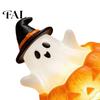 Gifts for Halloween Lovers Cute Light Up Ghost Decoration, Small Statue Night Light, Resin Pumpkin Table Decoration Indoor, Kitchen Tiered Tray
