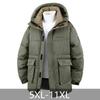 Большой размер 5XL-11XL Модные зимние мужские куртки с капюшоном Повседневные Свободные Толстые Теплые Оверсайз Верхняя одежда Мужское пальто