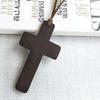 Natural Wood for Cross Pendant Necklace Handmade Wooden Crosses Crucifix Jesus Christ Necklace Pendant Ornaments Women M