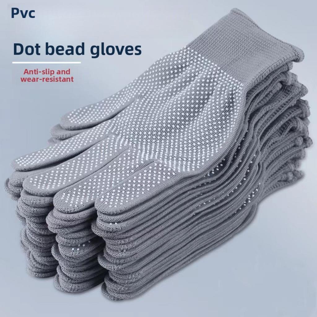 20 пар нейлоновых перчаток с противоскользящими точками для защиты труда, вождения и садоводства
