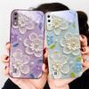 Крем-белый с лепестками Для Samsung A01 02 A03 Core 04 05 A06 10 12 A13 14 5G 15 16 M02 12 Note 8 9 10 20 стекло Ультра чехол для телефона