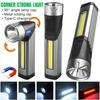 Rechargeable Super Bright LED Flashlight Built-in Battery Magnetic 90° Rotatable Head Foldable for Car Repair Camping Work Light