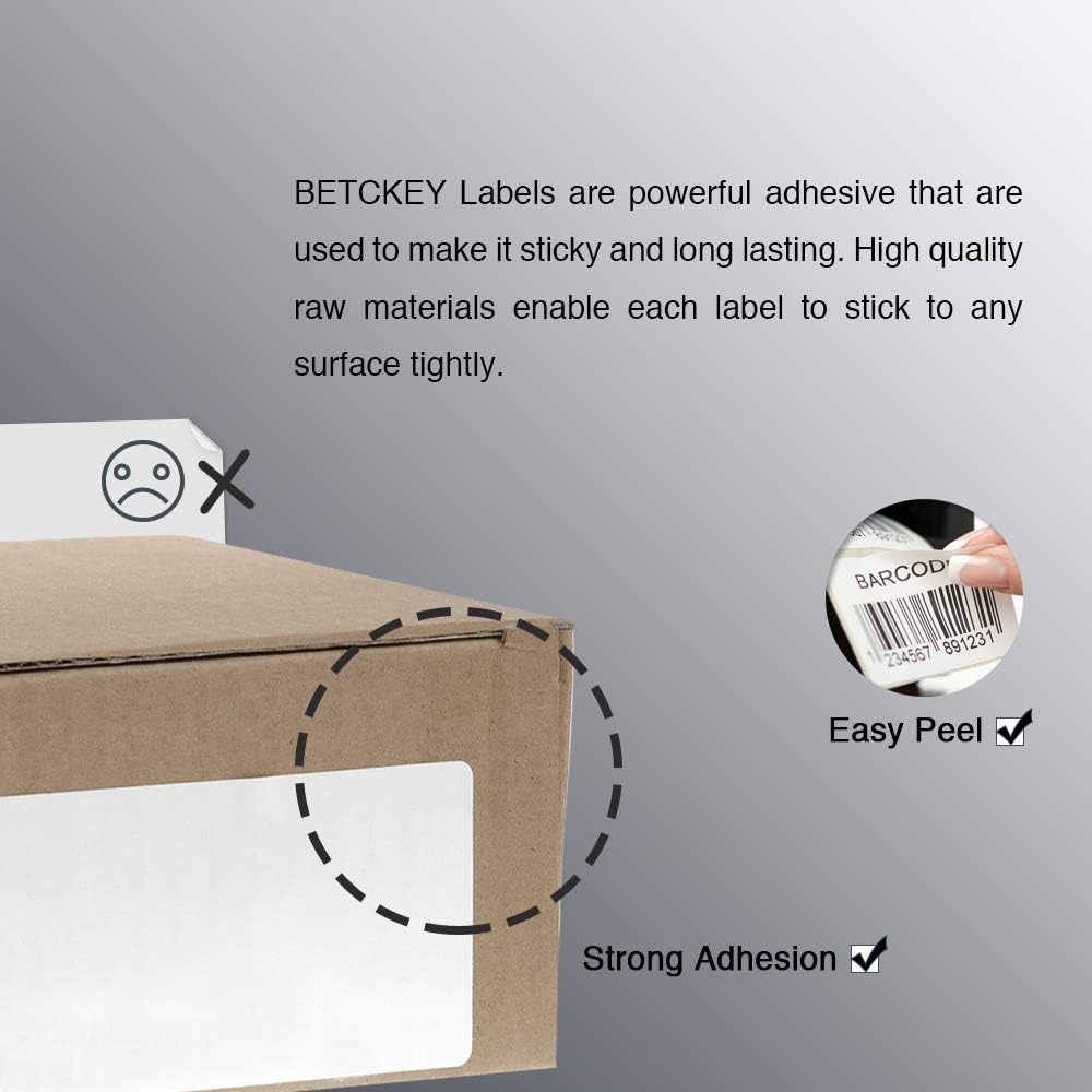 BETCKEY - 1.25" X 1" (32 Mm X 25 Mm) Barcode & Address Labels Compatible with Zebra & More Label Printer,Premium Adhesive & Perforated [10 Rolls,