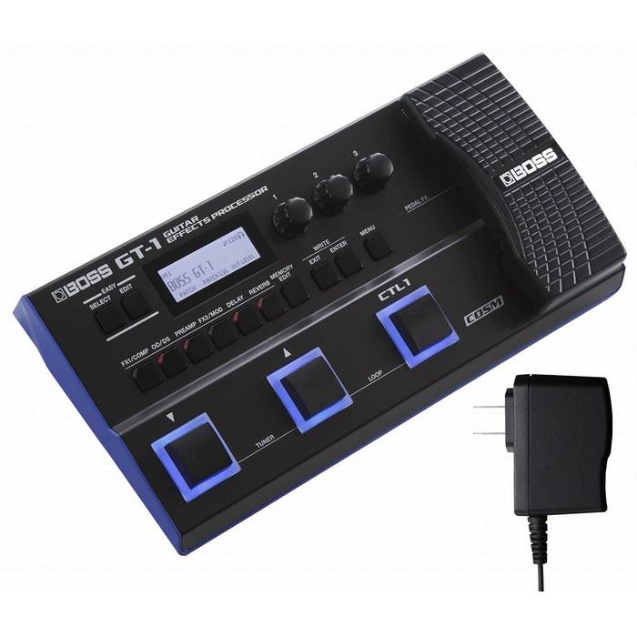 BOSS GT-1 Multi-Effects Processor with AC Adapter Set, Silver