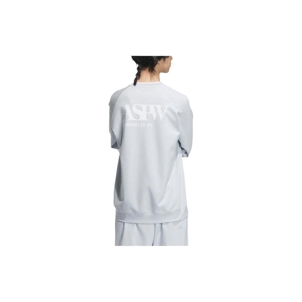 adidas Verbiage Двойная трикотажная толстовка с буквенным принтом и цветным воротником Мужская толстовка светло-голубого цвета JI6459