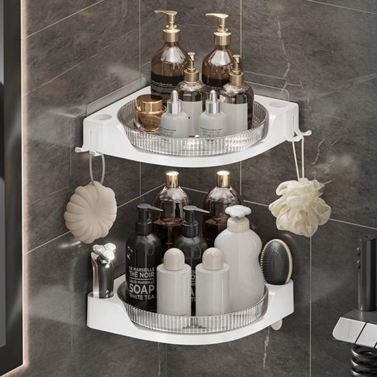 Угловая душевая полка для ванной комнаты, душевая стойка большой вместимости, не требуется сверление, простая установка, универсальное использование, подвесная полка