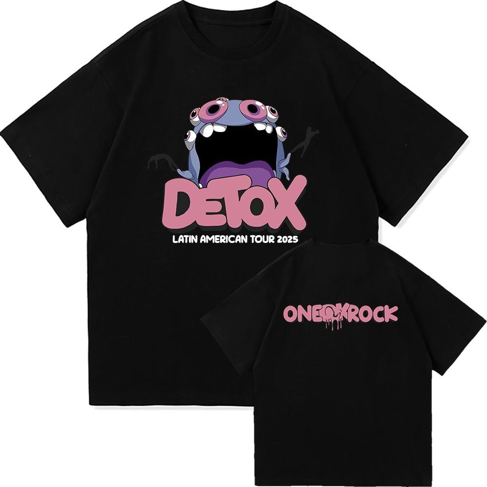 One Ok Rock DETOX Tour TShirt Fashion Men/women Clothing Vintage Harajuku High Quality Clothes pure Cotton Short-sleeved top