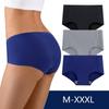 Size M-XXL Women's Seamless Girls Briefs Pack of 3 Ice Silk Panties Mid-Rise Ladies Underpants