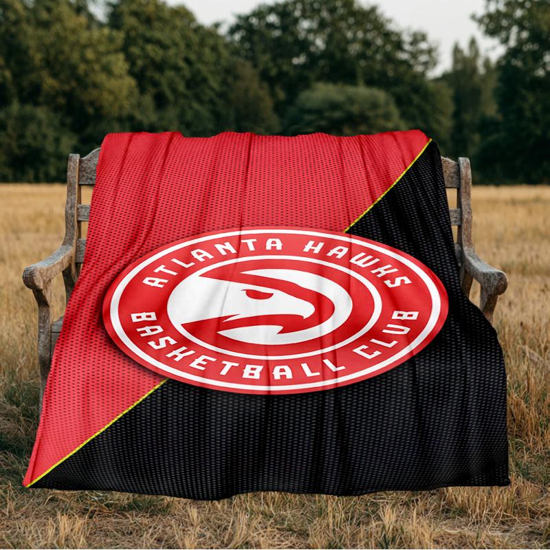 Hawks Basketball Blanket Flannel Throw for Sofa, Indoor, Camping, Living Room, Office, Chair, And Bed Soft Birthday Gift