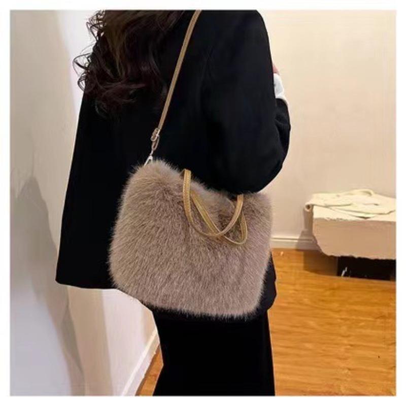 Продвинутая осенне-зимняя новая сумка-мессенджер из лисьего плюша высокой ценности, большая вместимость, простая атмосфера, универсальная сумка, женская сумка