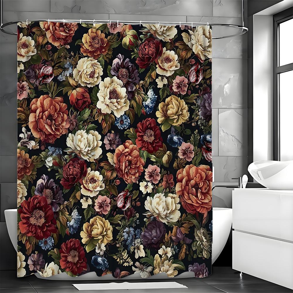 Весенняя цветочная шторка для душа, Декоративная шторка для душа для ванной, Водонепроницаемая шторка для душа с крючками