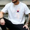 Unisex Distressed Vertical Korea Taegukgi Hangul Graphic T Shirt Korean National Pride Daily Streetwear Top