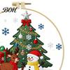 Christmas Gift Ideas Embroidery Kit, DIY Holiday Ornament Craft Xmas Tree Box Pattern, Starter Pack Festive Needlework Sewing Kit for Adults