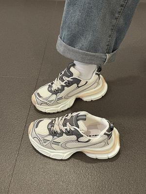 Trend Paris Daddy Shoes женские универсальные кроссовки весна-осень 2025 года из сетчатой ткани с дышащей толстой подошвой повседневные уличные кроссовки Fried Street