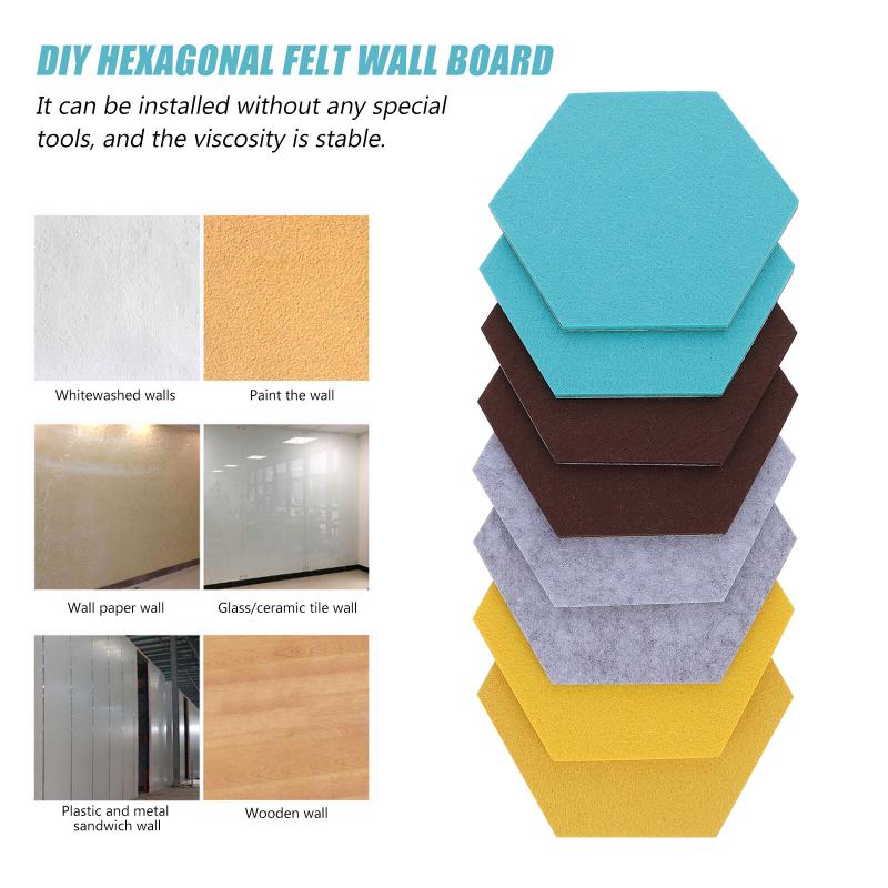 1 шт., пробковая доска для объявлений, фетровая наклейка на стену, декор для заметок, шестигранная булавка для домашнего уведомления, 14X12 см, тканевая самоклеящаяся детская