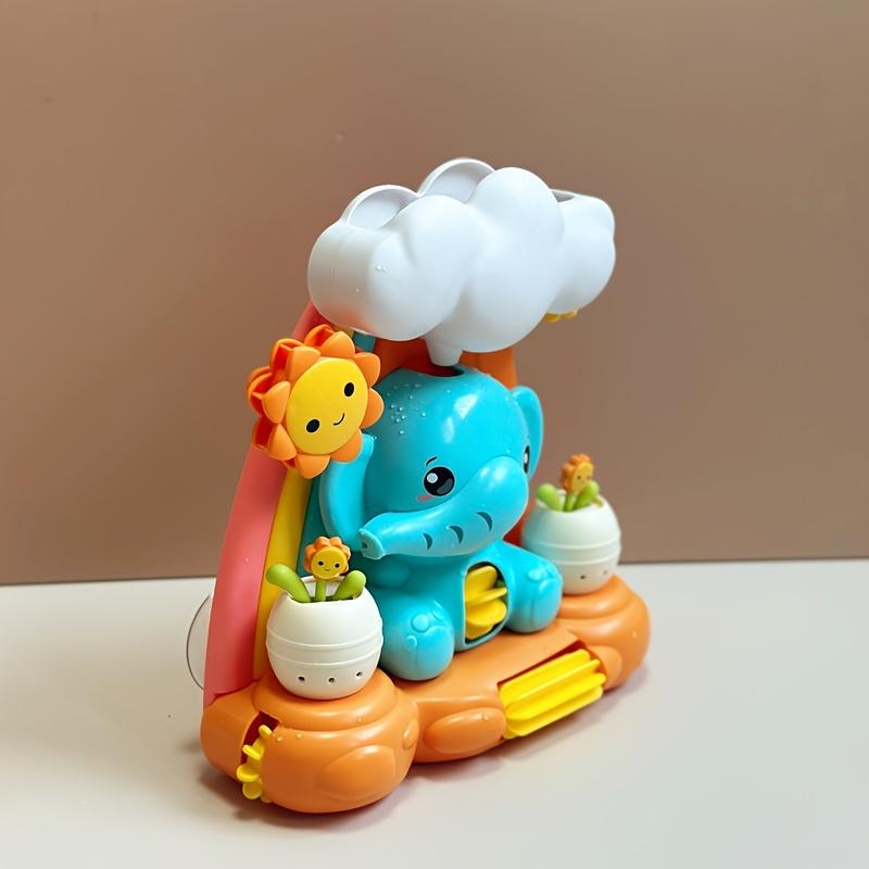 Игрушка Водяное колесо-слон, Интерактивное развлечение во время купания со слоном, облаками, цветами, Прочный АБС-материал, Яркие цвета для малышей, Веселье во время купания