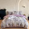 Новый стиль легкой роскоши, высокограммовый молочный флис, 1,5 м/1,8 м кровать, четырехкомпонентный принт, теплая простыня, пододеяльник