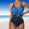 Женские купальники танкини 2-х частей купальник синие цветы принт купальные костюмы