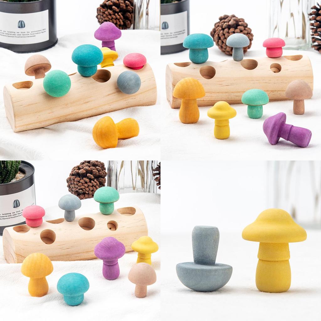 Ранняя деревянная игра-гриб для детей для развития концентрации и мозга