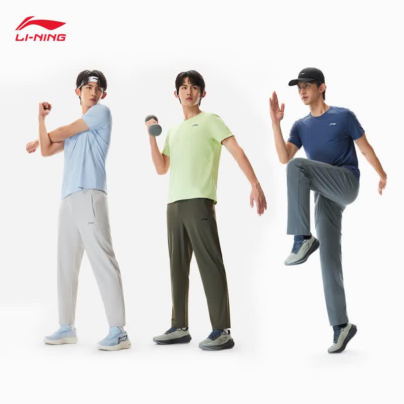 Li-Ning Мужская футболка с коротким рукавом, быстросохнущая, с защитой от солнца
