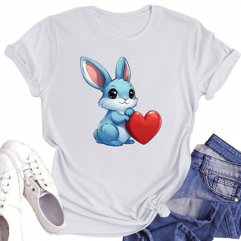 Женская повседневная футболка с круглым вырезом и короткими рукавами с принтом