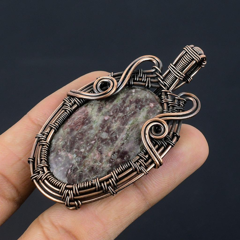 Astrophylite 999 Copper Wire Wrapped Pendant, Handmade Gemstone Pendant, Gift For Mom Antique Jewelry