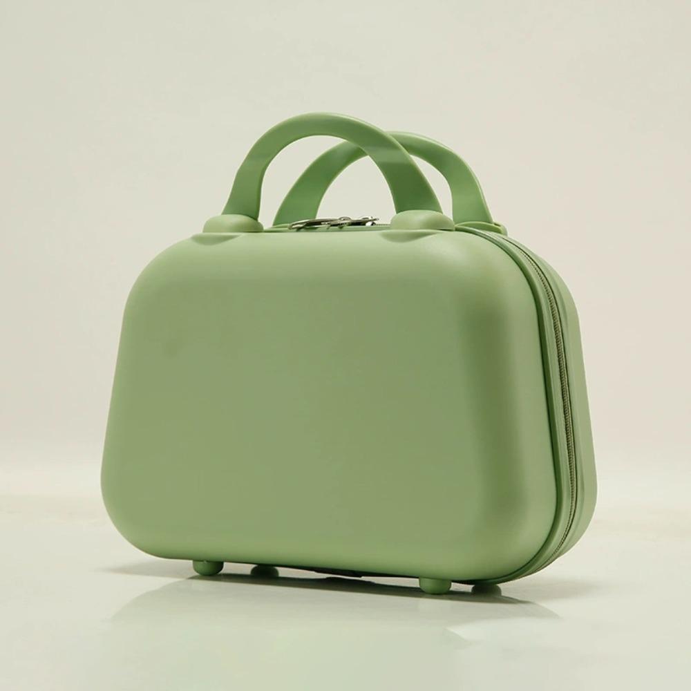 Square Box Solid Color Suitcase Large Capacity Makeup Case Casual 14-inch Cosmetic Cases  Women