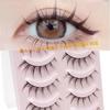 False eyelashes upper lashes 5 pairs natural black soft core ultra-lightweight handmade reusable light makeup everyday makeup.