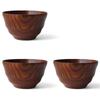 Миски для мисо-супа J-Kitchens, Современный дизайн, Деревянные, Лак Сури, Набор из 3 шт., 11,7 см x 6,9 см