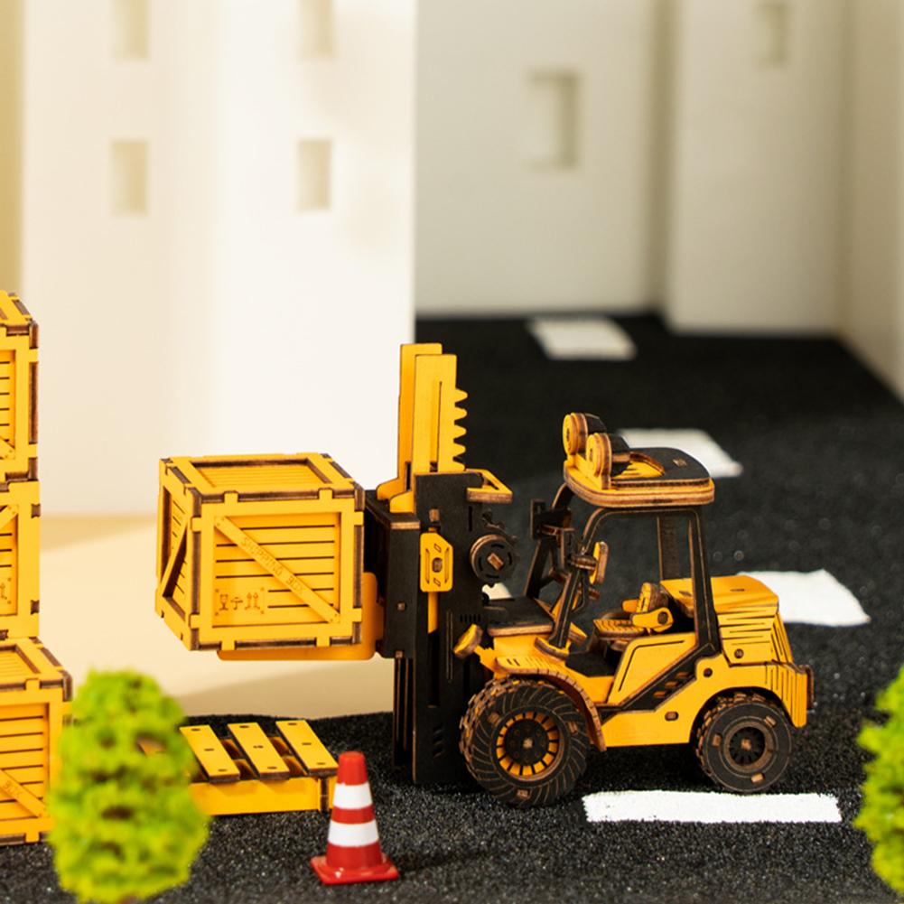 Hands Craft DIY 3D Wooden Puzzle Engineering Vehicle Model Puzzle Toys Creative Educational Toys Gifts For Kids Boys Girls