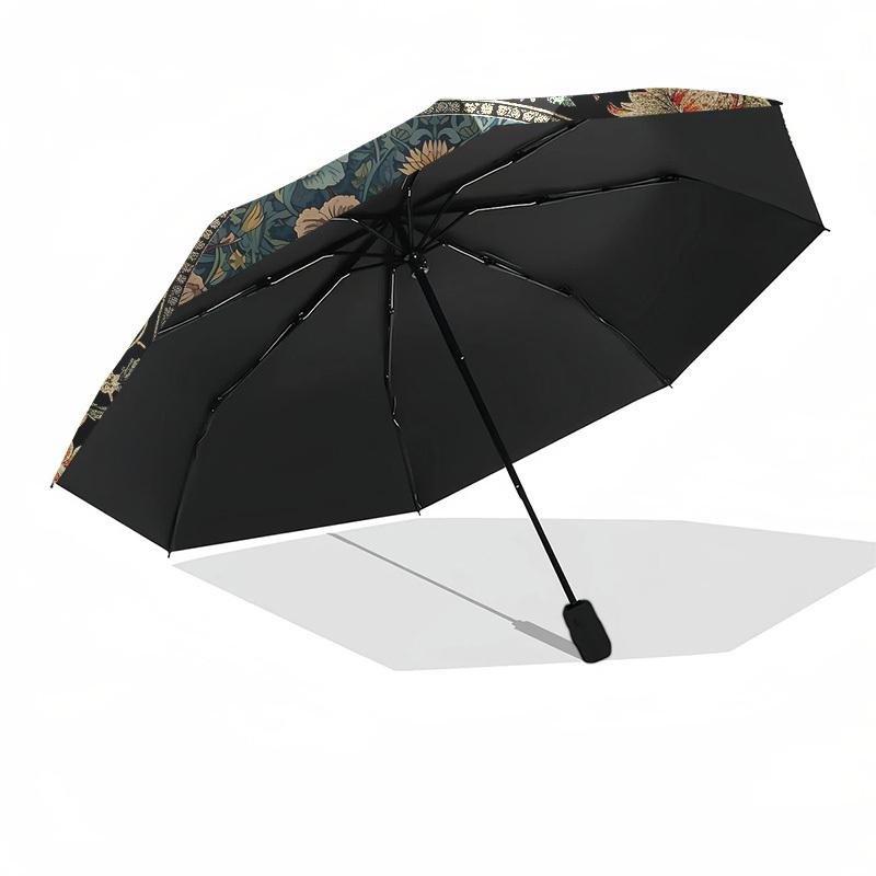 Dragonfly, FloralThemed Automatic Opening and Closing umbrella 8 Ribs, Suitable for Leisure and Going Out, Outdoor Accessory, Gothic Style
