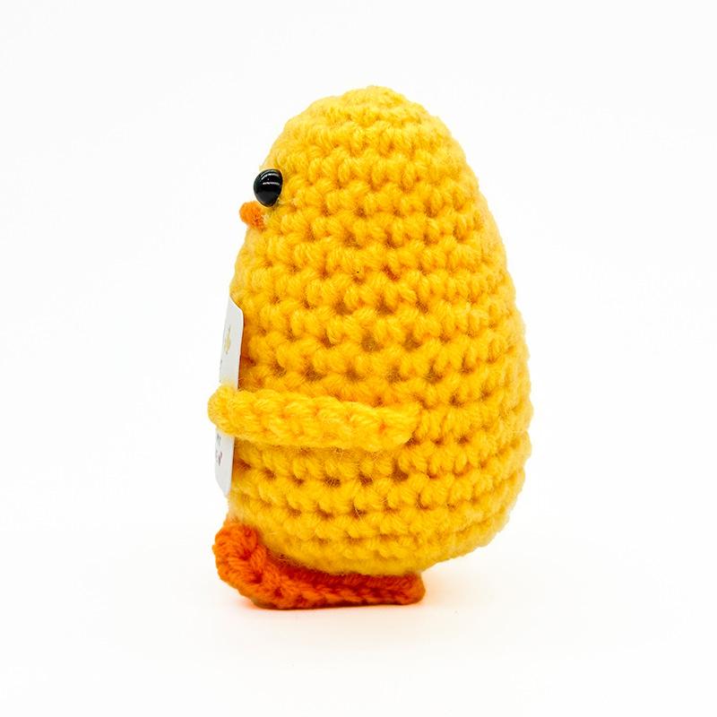 New Positive Crochet Duck Doll Cute Emotional Support Duck Desktop Ornament Emotional Inspirational Support Gift for Women Men