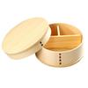Magewappa Round Lunch Box, Natural Color, 650cc, with Dividers and Band