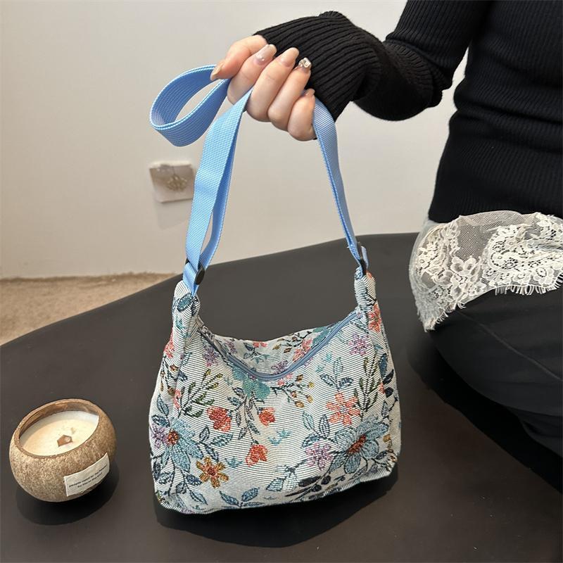 Women's Handbag Casual Color Cotton Linen Women's Personality Fashion Canvas Embroidery Shoulder