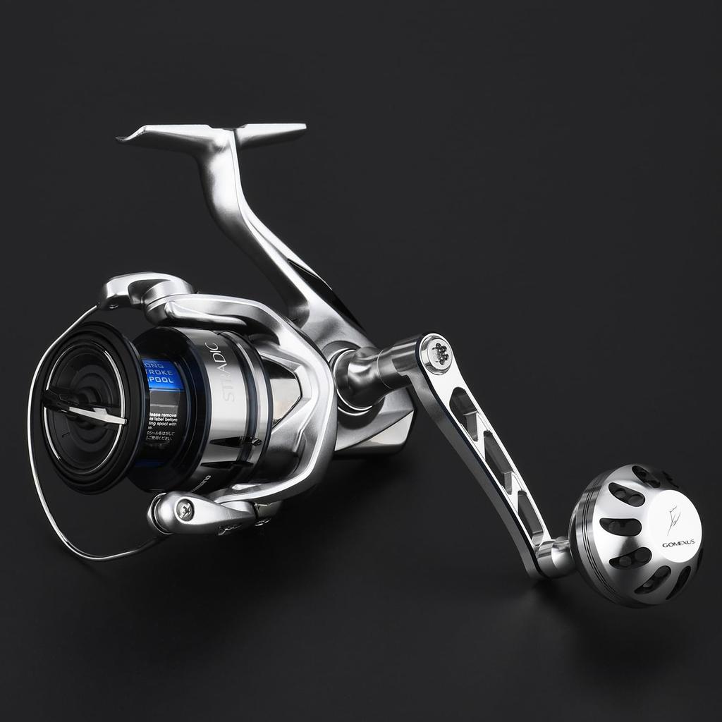 Gomexus Ручка катушки 63 мм для спиннинга Shimano, интегрированная, изготовлена из экстра супердюралюминиевой катушки, структура,