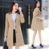 Spring and Autumn Windbreaker Women's Mid-length Slim-fit Plus Size All-match Blouse Women's Jacket